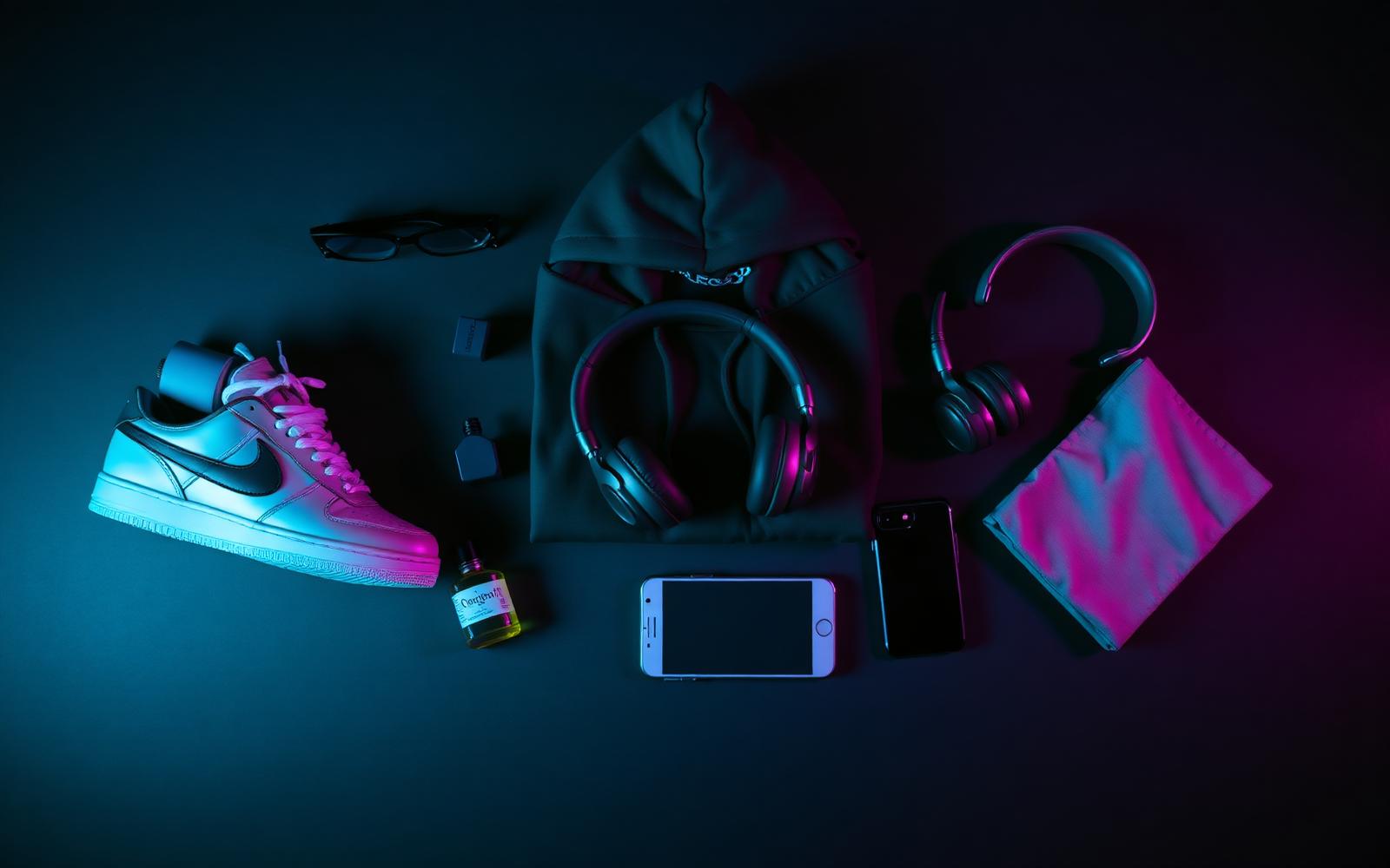 Sneakers, cologne, headphones and streetwear supplied by Davplugs